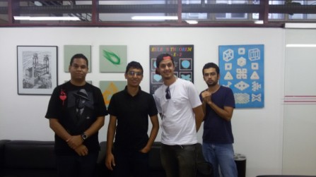 Alunos João, Marcio, Julio e Thiago em sala do IME-USP