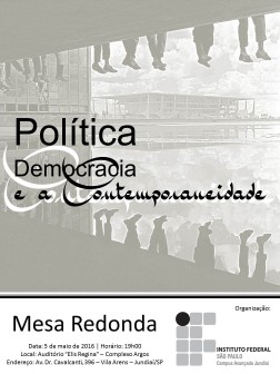 cartaz-mesa-redonda-IFSP-Jundiaí-Política Democracia e a Contemporaneidade