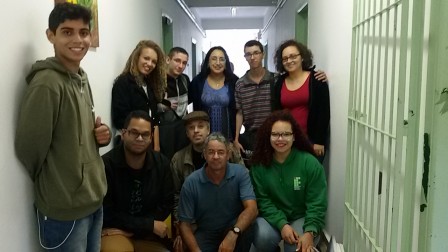 Bolsistas do IFSP e professores Ricardo Plaza, Osmar e Lenira