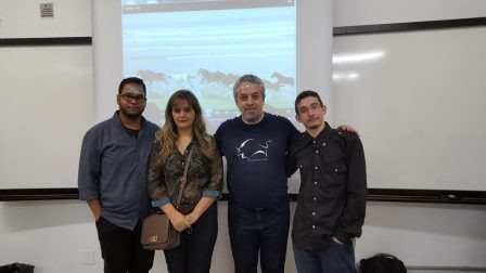 João, Adriana, professor Ricardo e Rafael