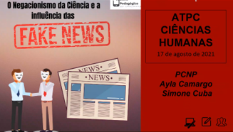 Imagem 4 - Slide apresentado no início do evento sobre o negacionismo da ciência e a influência das fake News