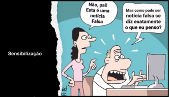 Imagem 5 - Slide apresentado de sensibilização sobre notícias falsas