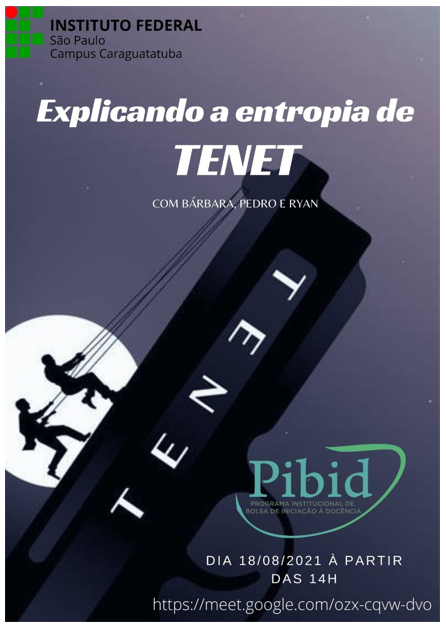 Imagem 1 - Cartaz de divulgação da atividade sobre o filme TENET