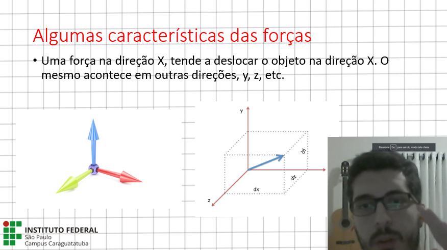 Aula do Prof. Me. Luis Mateus sobre conceitos de física no curso de férias