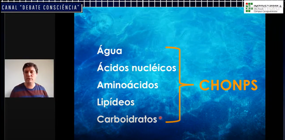 Imagem 6 - Slide sobre os principais constituintes das moléculas necessárias para a vida
