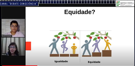 Imagem 6 - Slide sobre a diferença entre igualdade e equidade