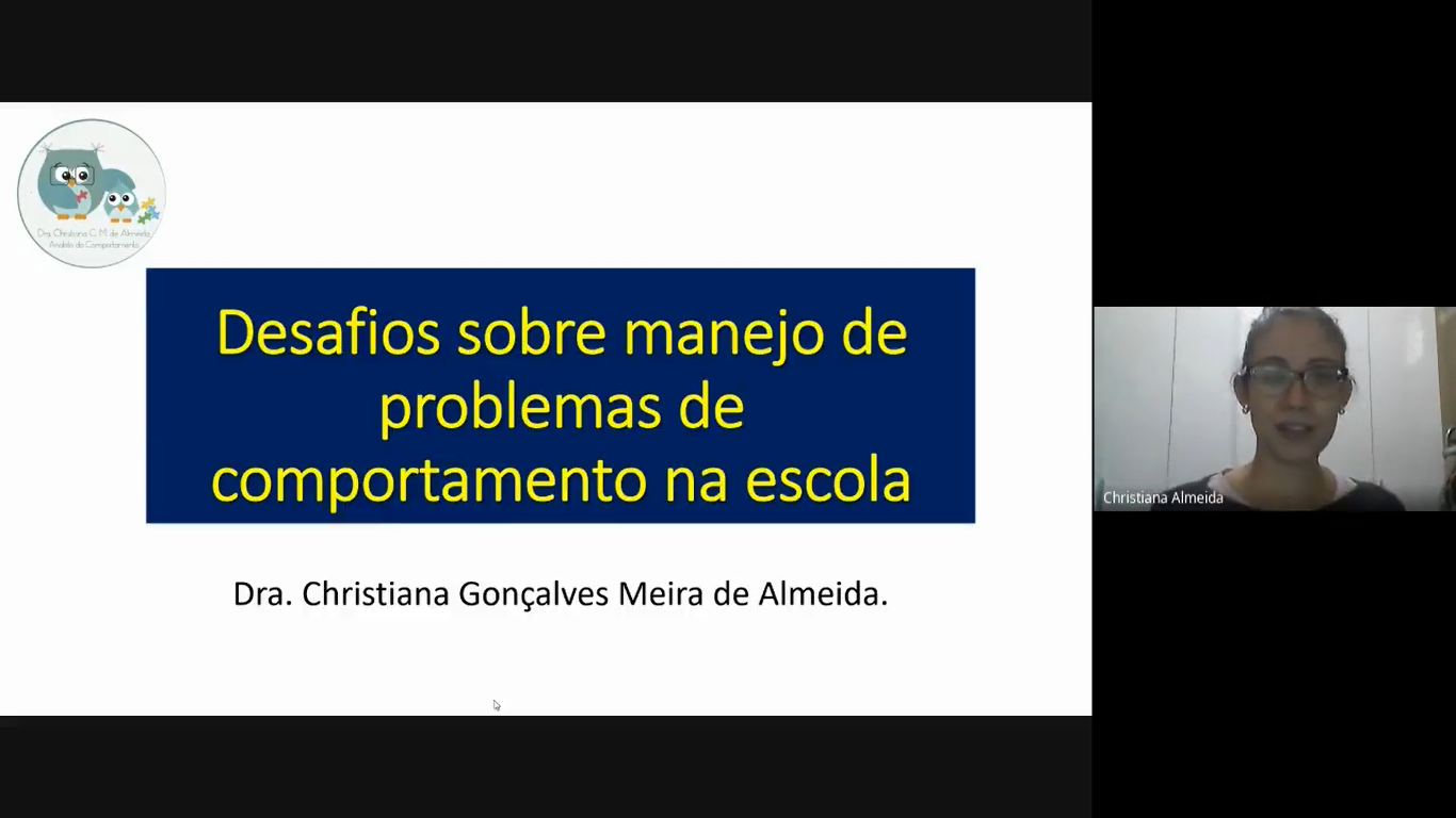 Imagem: Palestra virtual com a Drª. Christiana de Almeida.