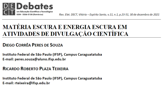 Imagem 2 – Início do artigo publicado na Revista DECT