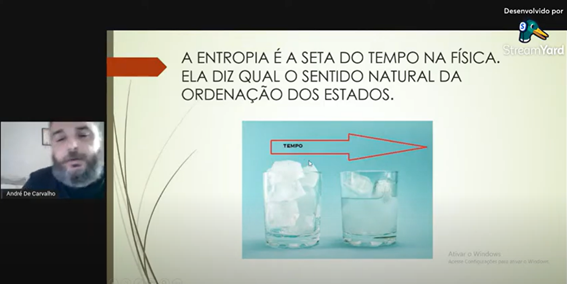 Imagem 4 – Slide sobre a relação entre entropia e a seta do tempo