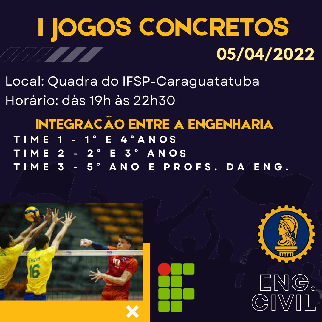 Foto 1 – Banner para divulgação do I Jogos Concretos da Engenharia Civil IFSP CAR