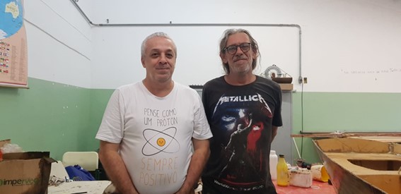 Imagem 11 – Professor Ricardo e professor Osvaldo, docente de Física da Escola Frugoli