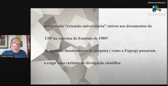 Imagem 4 – Slide sobre a extensão no Brasil