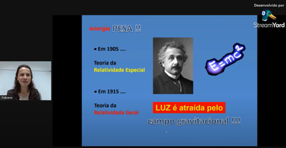 Imagem 5 – Slide que aborda a Relatividade Geral