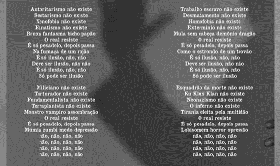 Imagem 7 – Imagem com a letra da música O Real Resiste