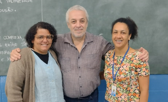 Imagem 3 – Professores Cintia, Ricardo e Maria Cristina
