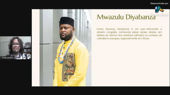 Imagem 5 – Slide sobre o ativista Mwazulu Diyabanza