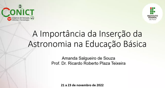 Imagem 4 – Slide inicial da apresentação de Amanda gravada em vídeo