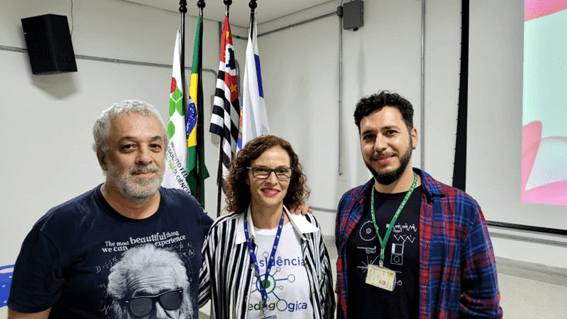 Imagem 4 – Professores Ricardo Plaza, Divina Santos e Alex Lino