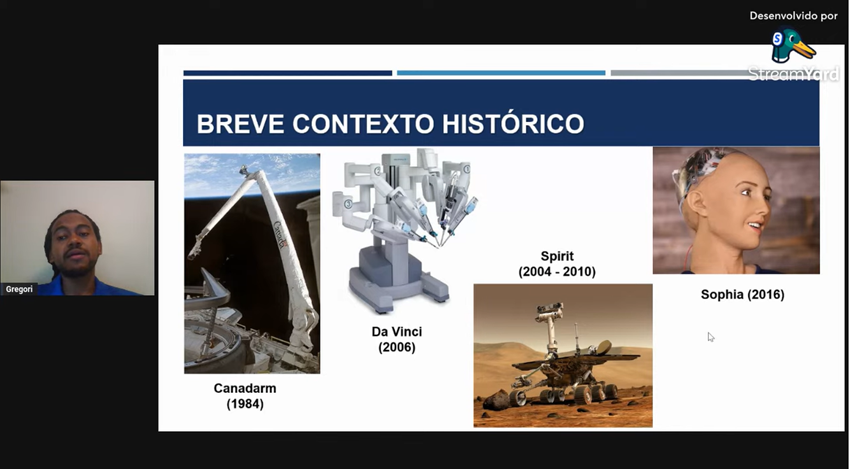 Imagem 5 – Slide sobre o contexto histórico do desenvolvimento da robótica