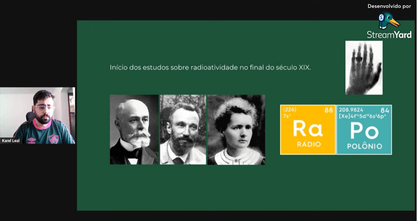 Imagem 4 – Slide sobre o início dos estudos sobre radioatividade