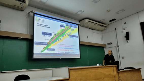 Imagem 14 – Colóquio do professor Valdir Guimarães sobre Física Nuclear nas Estrelas