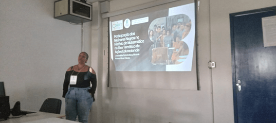 Imagem 1 – Livia Jeniffer Faria da Silva e sua apresentação no CONICT