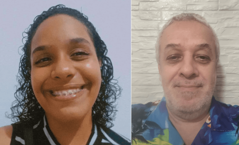 Imagem 1 – Livia Jeniffer Faria da Silva e professor Ricardo Plaza