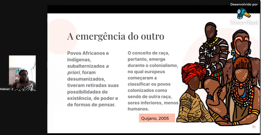 Imagem 5 – Slide sobre a emergência de povos africanos e indígenas