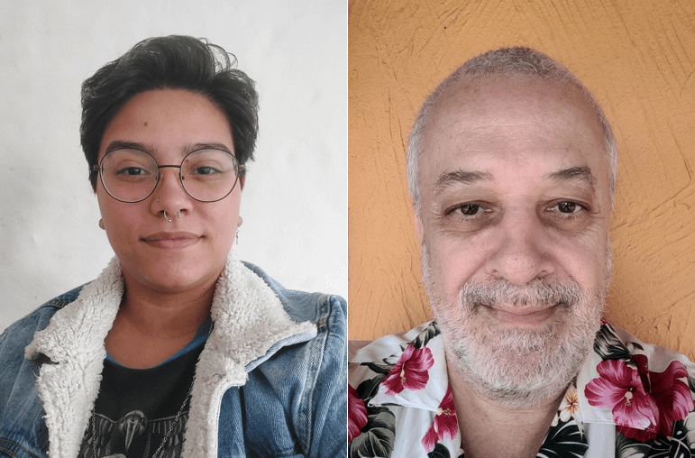 Imagem 1 – Nicoli Rocha Santos e professor Ricardo Plaza