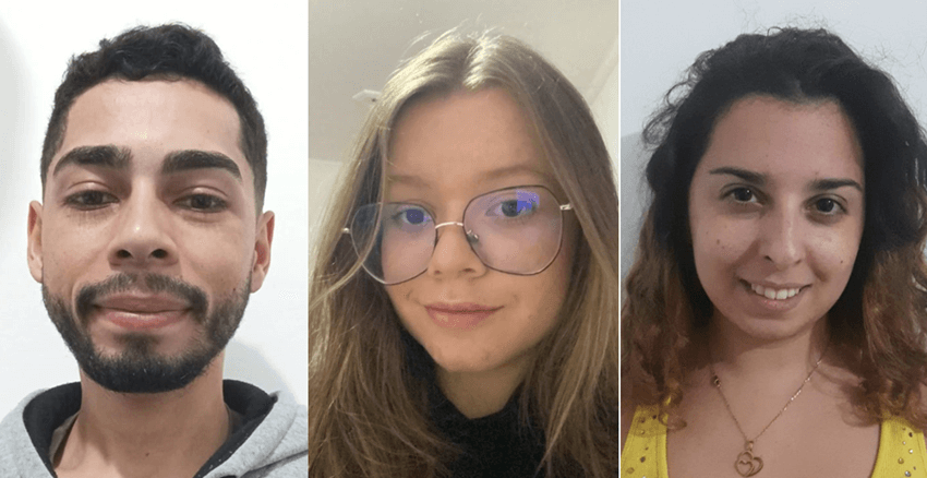 Imagem 3 – Bolsistas de extensão José Walter, Patricia e Alicia 