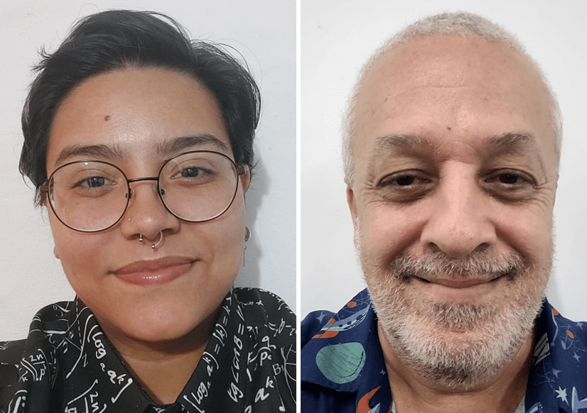 Imagem 1 – Licencianda Nicoli Rocha Santos e professor Ricardo Plaza