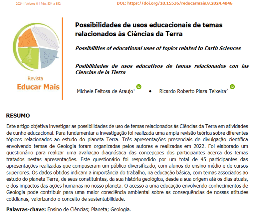 Imagem 3 – Início do artigo publicado na Revista Educar Mais