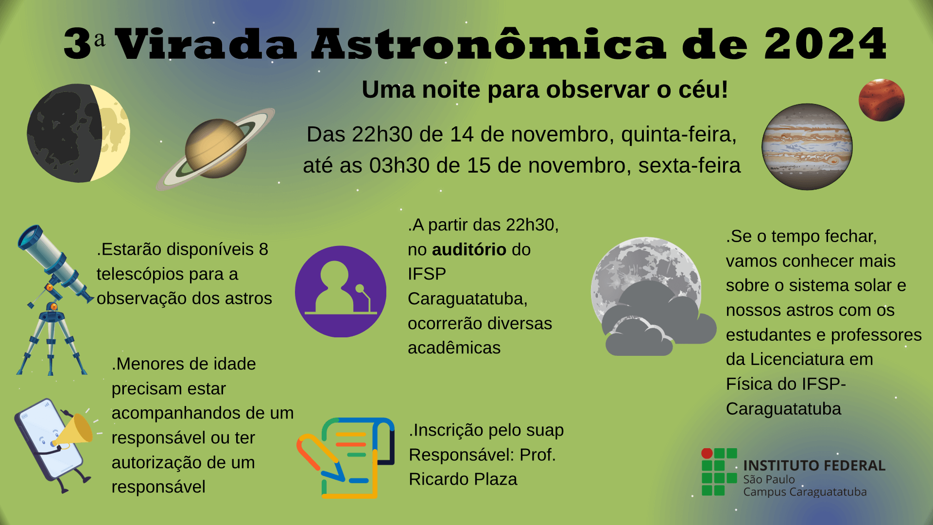 Imagem – Cartaz da Terceira Virada Astronômica de 2024