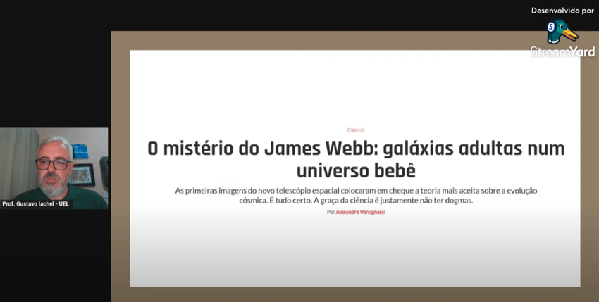 Imagem 7 – Slide sobre descoberta do telescópio James Webb