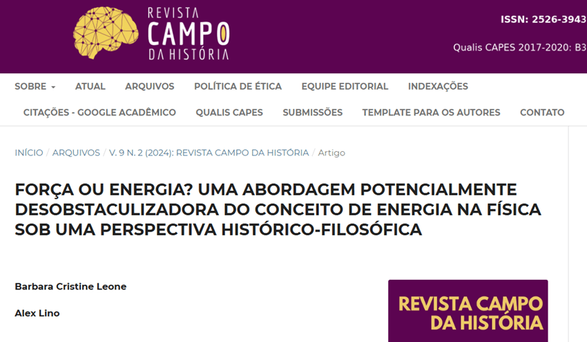 Imagem 2 – Início do artigo publicado na Revista Campo da História