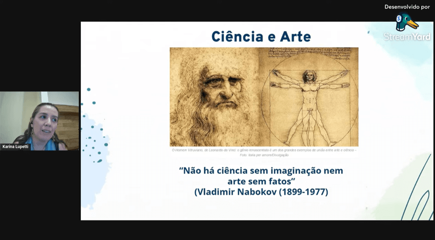 Imagem 4 – Slide apresentado sobre ciência e arte