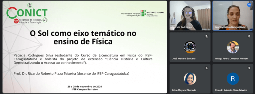Imagem 5 – Patricia Rodrigues Silva e sua apresentação no CONICT de 2024
