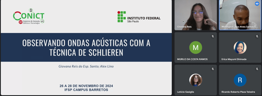 Imagem 9 – Giovana Reis do Espírito Santo e sua apresentação no CONICT de 2024