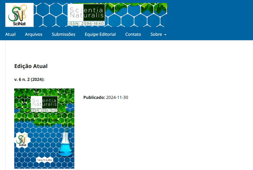 Imagem 3 – Site da revista Scientia Naturalis