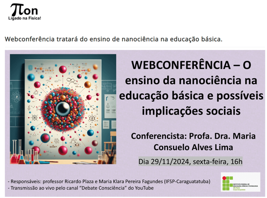 Imagem 5 – Portal Pion da SBF com divulgação dessa webconferência