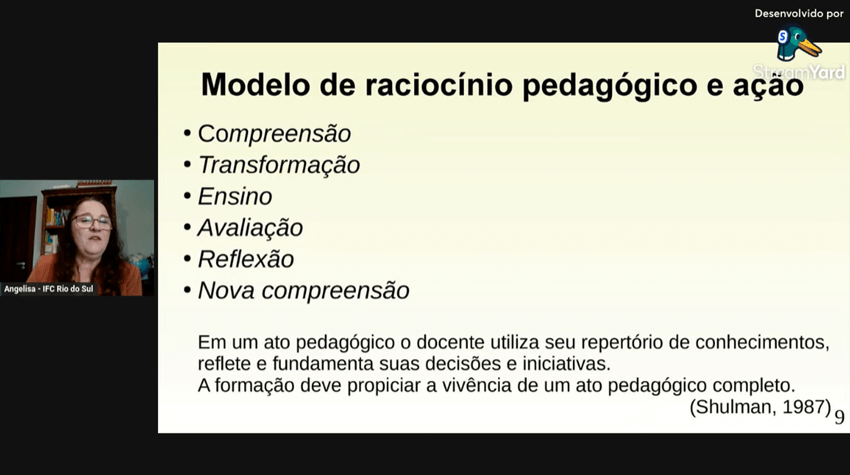 Imagem 4 – Slide apresentado pela professora Angelisa