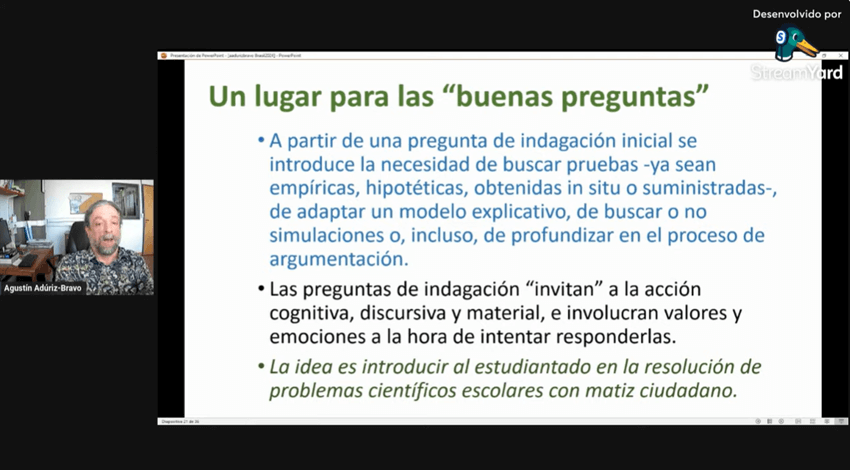 Imagem 8 – Slide sobre o lugar para as boas perguntas