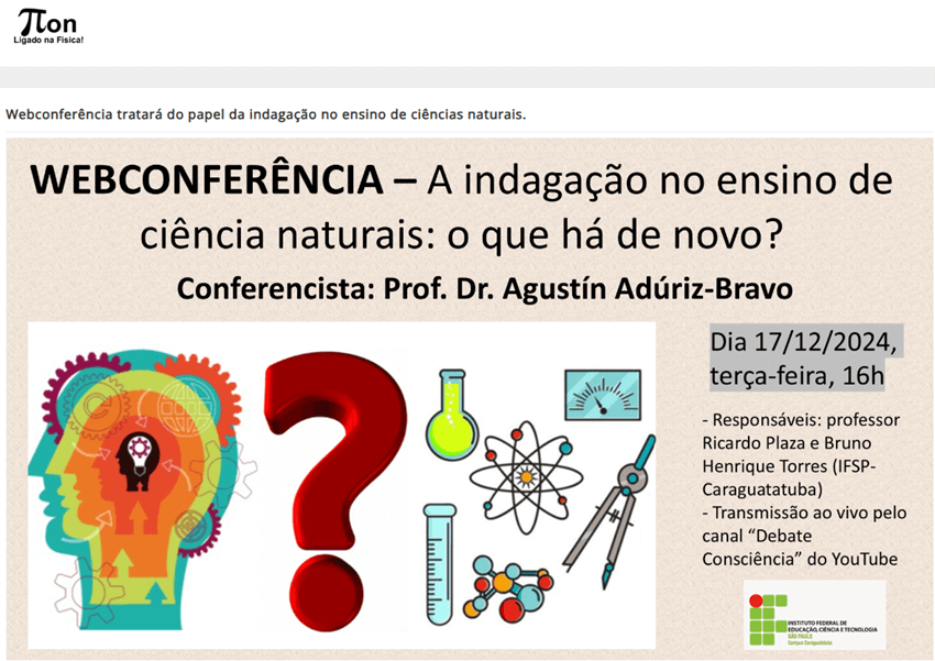 Imagem 9 – Divulgação da webconferência pelo Portal Píon