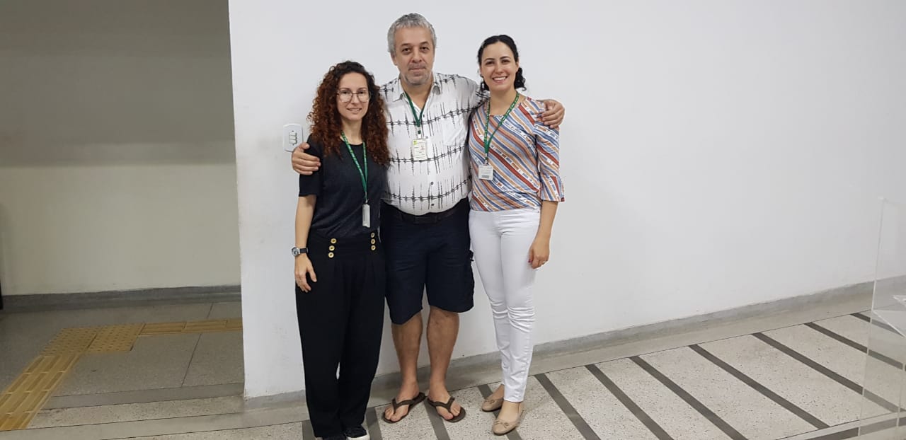  Mariana, Ricardo e Natália, pouco antes da apresentação de 2ª feira de manhã