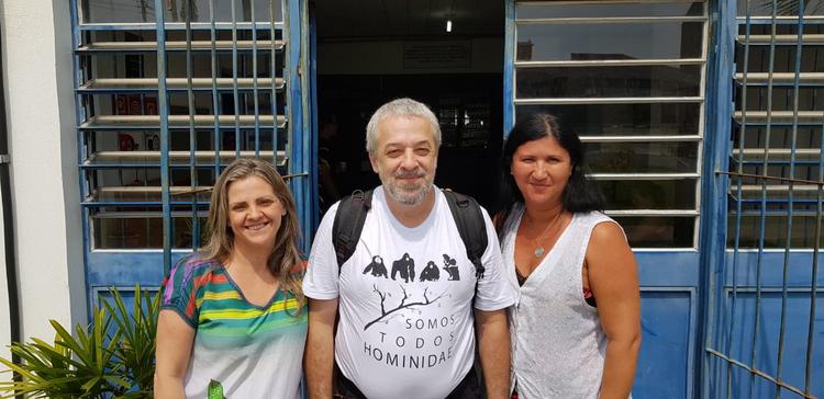 Professores Adriana, Ricardo e Elizabete