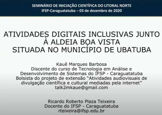 Slide inicial da apresentação de Kaue Marques Barbosa