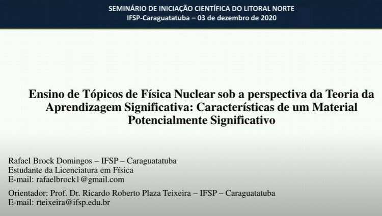 Slide inicial da apresentação de Rafael Brock Domingos