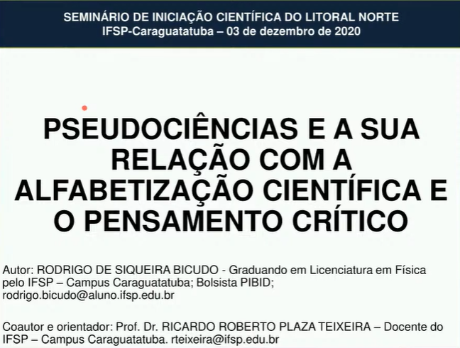 Slide inicial da apresentação de Rodrigo de Siqueira Bicudo
