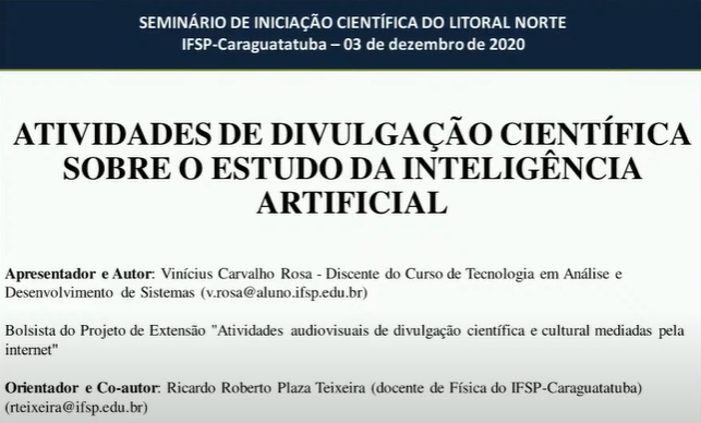 Slide inicial da apresentação de Vinicius Carvalho Rosa