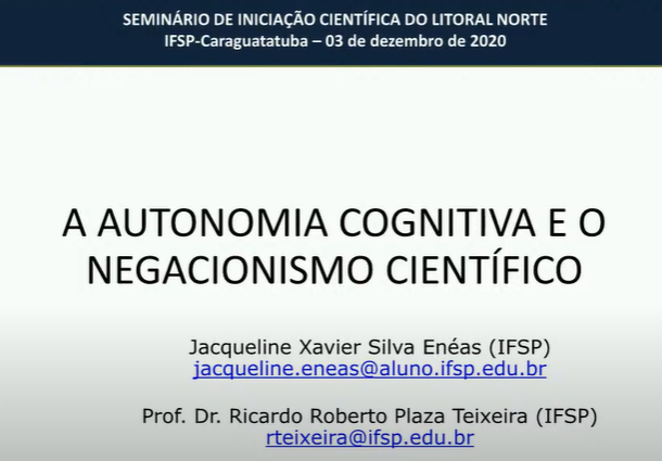 Slide inicial da apresentação de Jacqueline Xavier Silva Enéas